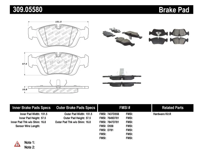 StopTech 96-02 BMW Z3 / 03-08 Z4 / 97-00 323 / 10/90-99 325/328 (E30/E36) Front Brake Pads - Image 10