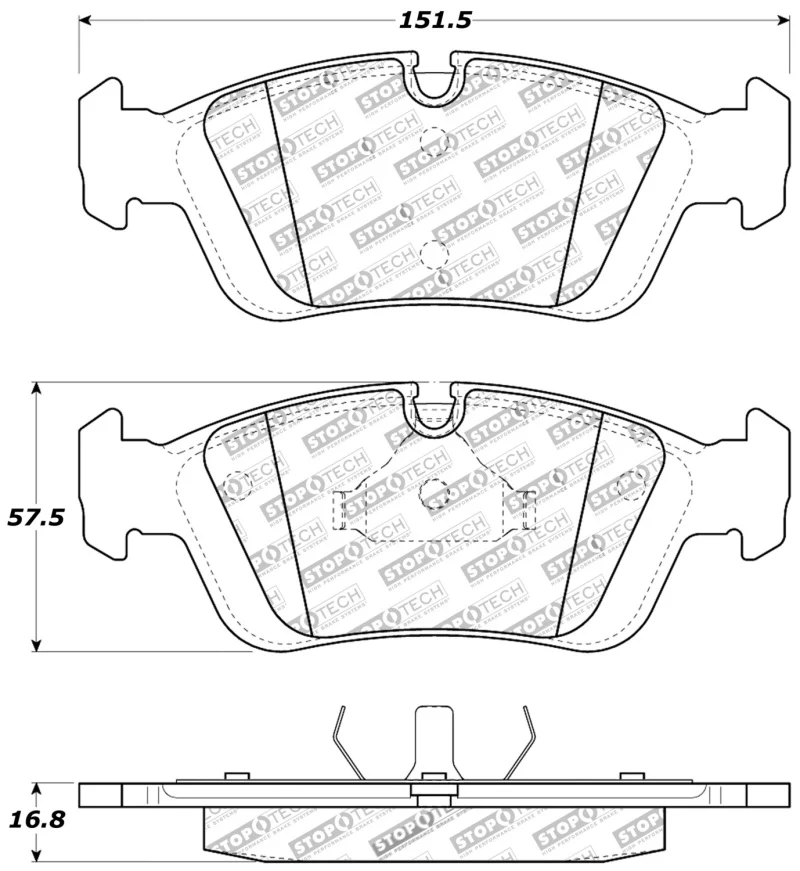 StopTech 96-02 BMW Z3 / 03-08 Z4 / 97-00 323 / 10/90-99 325/328 (E30/E36) Front Brake Pads - Image 4